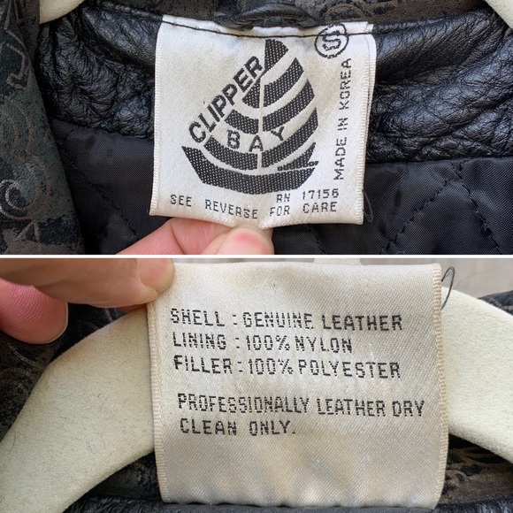 Vintage genuine leather jacket, unique pattern - Picture 8 of 8